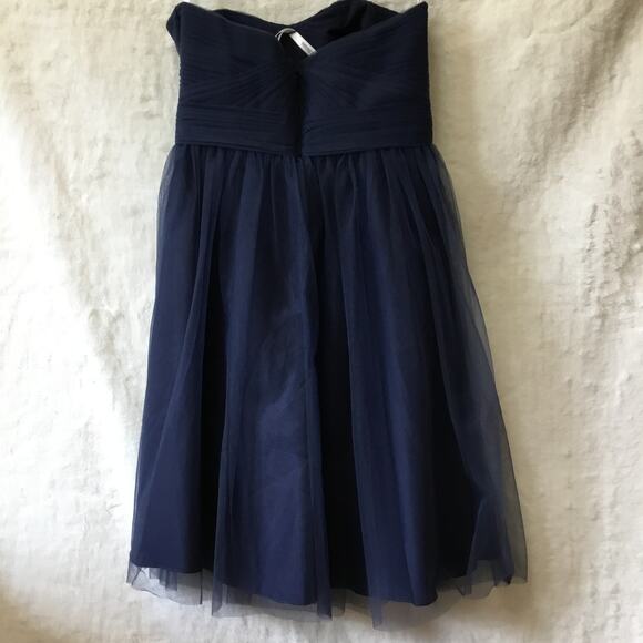 David’s Bridal Blue Strapless Tulle Short Dress - Picture 12 of 16